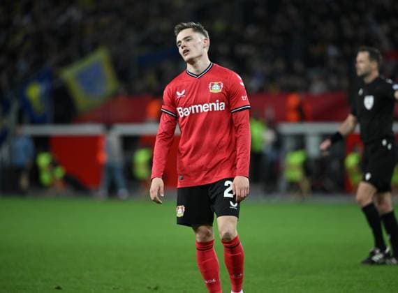 Florian Wirtz Bayer 04 Leverkusen 13 04 2023, football Europa League, season 2022 23, quarterfinal first leg, Bayer 04 Leverkusen Union Saint Gilloise 1 1 Leverkusen BayArena Nordrhein Westfalen Germany. Team2