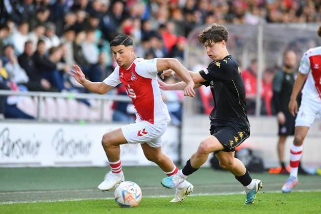 COLOGNE, GERMANY - 14.04.23: The football match of Jungen Bundesliga 1. FC Koeln U19 vs Mainz U19 at Rhein Energie Stadion  Copyright: xVITALIIxKLIUIEVx