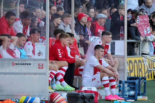 Sport 1 FC Köln U19 vs FSV Mainz 05 U19, A Junioren Bundesliga, semifinal second leg for the German championship, disappointment at the Cologne team after elimination 1 FC Köln , 14 04 2023, Image