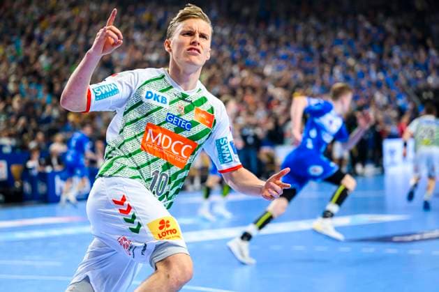 Handball DHB Cup, SC Magdeburg TBV Lemgo Lippe, Final Four, Semifinal, Lanxess Arena Gisli Thorgeir Kristjansson SC Magdeburg Cologne Lanxess Arena North Rhine Westphalia Germany