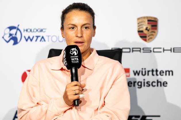 Tatjana Maria interview Porsche Tennis Grand Prix GP Stuttgart 2023, Billie Jean King Cup, Porsche Arena, 17 04 2023 Porsche Tennis Grand Prix GP Stuttgart 2023 Porsche Arena, 15 04 2023 Stuttgart, Germany Copyright: xEibner-Pressefoto RogerxBuerkex EP_EER