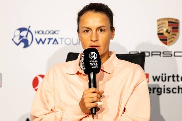 Tatjana Maria interview Porsche Tennis Grand Prix GP Stuttgart 2023, Billie Jean King Cup, Porsche Arena, 17 04 2023 Porsche Tennis Grand Prix GP Stuttgart 2023 Porsche Arena, 15 04 2023 Stuttgart, Germany Copyright: xEibner-Pressefoto RogerxBuerkex EP_EER