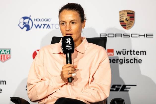 Tatjana Maria interview Porsche Tennis Grand Prix GP Stuttgart 2023, Billie Jean King Cup, Porsche Arena, 17 04 2023 Porsche Tennis Grand Prix GP Stuttgart 2023 Porsche Arena, 15 04 2023 Stuttgart, Germany Copyright: xEibner-Pressefoto RogerxBuerkex EP_EER