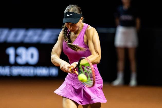 Tamara Korpatsch GER vs Cristina Bucsa ESP in picture Tamara Korpatsch GER Porsche Tennis Grand Prix GP Stuttgart 2023, Billie Jean King Cup, Porsche Arena, 17 04 2023 Porsche Tennis Grand Prix GP Stuttgart 2023 Porsche Arena, 17 04 2023 Stuttgart, Germany Copyright: xEibner-Pressefoto RogerxBuerkex EP_EER