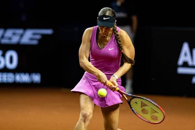 Tamara Korpatsch GER vs Cristina Bucsa ESP in picture Tamara Korpatsch GER Porsche Tennis Grand Prix GP Stuttgart 2023, Billie Jean King Cup, Porsche Arena, 17 04 2023 Porsche Tennis Grand Prix GP Stuttgart 2023 Porsche Arena, 17 04 2023 Stuttgart, Germany Copyright: xEibner-Pressefoto RogerxBuerkex EP_EER
