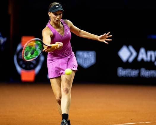 Tamara Korpatsch GER vs Cristina Bucsa ESP in picture Tamara Korpatsch GER Porsche Tennis Grand Prix GP Stuttgart 2023, Billie Jean King Cup, Porsche Arena, 17 04 2023 Porsche Tennis Grand Prix GP Stuttgart 2023 Porsche Arena, 17 04 2023 Stuttgart, Germany Copyright: xEibner-Pressefoto RogerxBuerkex EP_EER