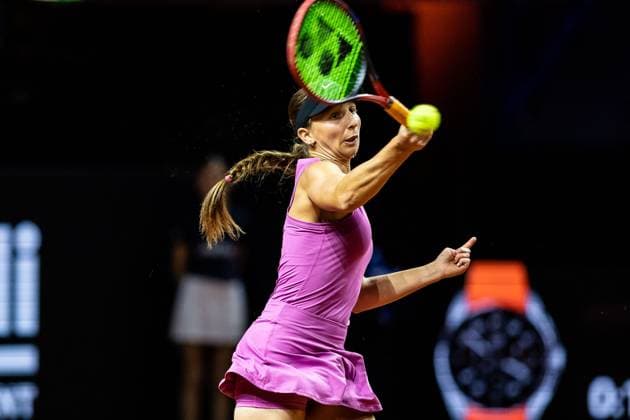 Tamara Korpatsch GER vs Cristina Bucsa ESP in picture Tamara Korpatsch GER Porsche Tennis Grand Prix GP Stuttgart 2023, Billie Jean King Cup, Porsche Arena, 17 04 2023 Porsche Tennis Grand Prix GP Stuttgart 2023 Porsche Arena, 17 04 2023 Stuttgart, Germany Copyright: xEibner-Pressefoto RogerxBuerkex EP_EER