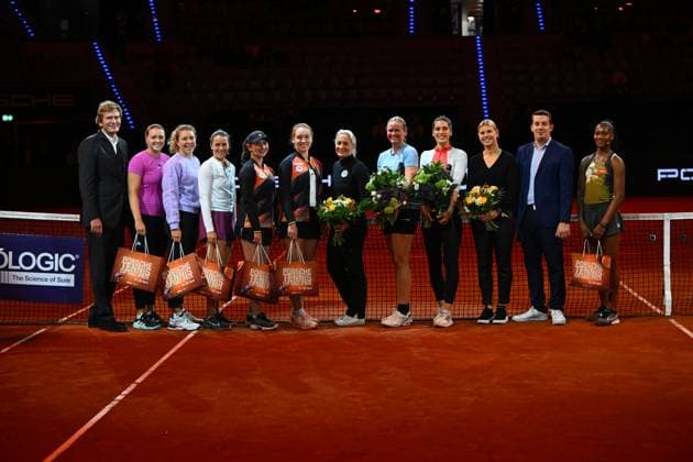 Porsche Tennis Grand Prix Noma Noah Akugue, GER, Ella Seidel, GER, Sonja Zhenikhova, GER, Barbara Rittner, GER, Andrea Petkovic, GER, Anna Lena Herzgerodt, GER, Anna Lena Friedsam, GER, Anke Huber, GER