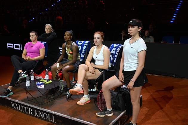 Porsche Tennis Grand Prix Noma Noah Akugue, GER, Ella Seidel, GER, Sonja Zhenikhova, GER, Barbara Rittner, GER, Jule Niemeier, GER