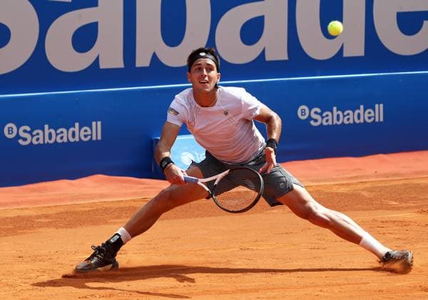 Barcelona Open Banc Sabadell 2023 Tomas Martin Etcheverry during the match against Pablo Andujar, corresponding to the day 1 of the Barcelona Open Banc Sabadell, 70th Conde de Godo Trophy, in Barcelona, on 17th April 2023. Barcelona Spain Copyright: xUrbanandsportx originalFilename:urbanandsport-barcelon230417_np70T