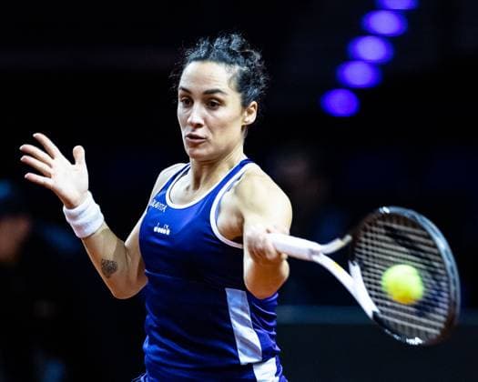 Match Martina Trevisan vs Beatriz Haddad Maia at Martina Trevisan ITA Porsche Tennis Grand Prix GP Stuttgart 2023, Billie Jean King Cup, Porsche Arena, 18 04 2023 Porsche Tennis Grand Prix GP Stuttgart 2023 Porsche Arena, 18 04 2023 Stuttgart, Germany Copyright: xEibner-Pressefoto RogerxBuerkex EP_EER