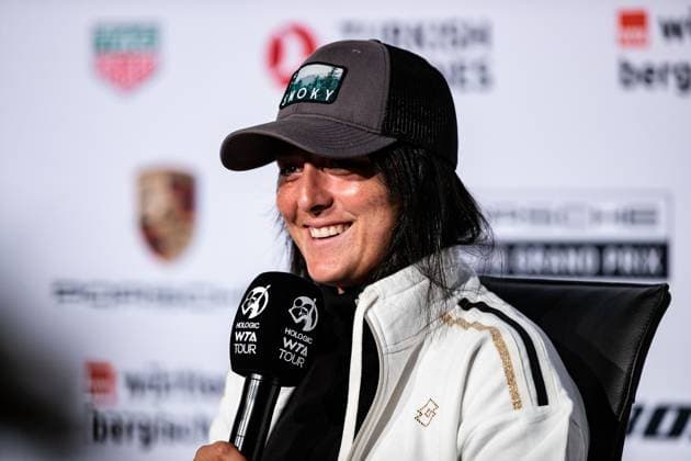 Ons Jabeur interview World Ranking 4 Porsche Tennis Grand Prix GP Stuttgart 2023, Billie Jean King Cup, Porsche Arena, 18 04 2023 Porsche Tennis Grand Prix GP Stuttgart 2023 Porsche Arena, 18 04 2023 Stuttgart, Germany. Copyright: xEibner-Pressefoto RogerxBuerkex EP_EER