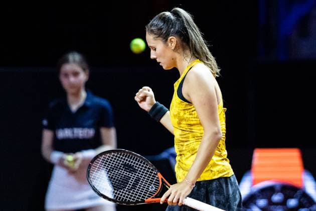 Match Daria Kasatkina RUS vs Paula Badosa ESP in picture Daria Kasatkina RUS With victory fist Porsche Tennis Grand Prix GP Stuttgart 2023, Billie Jean King Cup, Porsche Arena, 18 04 2023 Porsche Tennis Grand Prix GP Stuttgart 2023 Porsche Arena, 18 04 2023 Stuttgart, Germany Copyright: xEibner-Pressefoto RogerxBuerkex EP_EER