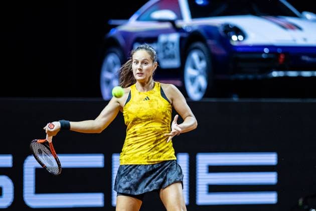 Match Daria Kasatkina RUS vs Paula Badosa ESP in picture Daria Kasatkina RUS Porsche Tennis Grand Prix GP Stuttgart 2023, Billie Jean King Cup, Porsche Arena, 18 04 2023 Porsche Tennis Grand Prix GP Stuttgart 2023 Porsche Arena, 18 04 2023 Stuttgart, Germany Copyright: xEibner-Pressefoto RogerxBuerkex EP_EER
