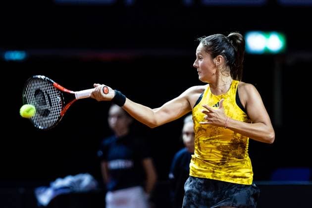 Match Daria Kasatkina RUS vs Paula Badosa ESP in picture Daria Kasatkina RUS Porsche Tennis Grand Prix GP Stuttgart 2023, Billie Jean King Cup, Porsche Arena, 18 04 2023 Porsche Tennis Grand Prix GP Stuttgart 2023 Porsche Arena, 18 04 2023 Stuttgart, Germany Copyright: xEibner-Pressefoto RogerxBuerkex EP_EER