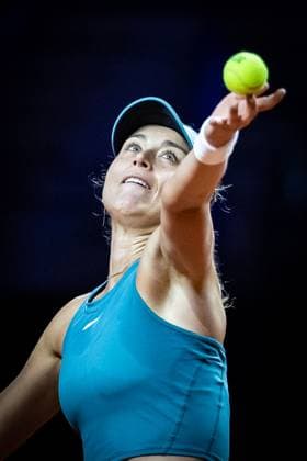 Match Daria Kasatkina RUS vs Paula Badosa ESP in picture Paula Badosa ESP Porsche Tennis Grand Prix GP Stuttgart 2023, Billie Jean King Cup, Porsche Arena, 18 04 2023 Porsche Tennis Grand Prix GP Stuttgart 2023 Porsche Arena, 18 04 2023 Stuttgart, Germany Copyright: xEibner-Pressefoto RogerxBuerkex EP_EER