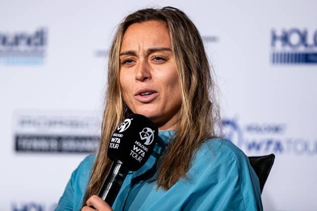 Paula Badosa ESP interview Porsche Tennis Grand Prix GP Stuttgart 2023, Billie Jean King Cup, Porsche Arena, 18 04 2023 Porsche Tennis Grand Prix GP Stuttgart 2023 Porsche Arena, 18 04 2023 Stuttgart, Germany Copyright: xEibner-Pressefoto RogerxBuerkex EP_EER