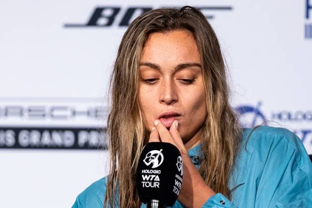 Paula Badosa ESP interview Porsche Tennis Grand Prix GP Stuttgart 2023, Billie Jean King Cup, Porsche Arena, 18 04 2023 Porsche Tennis Grand Prix GP Stuttgart 2023 Porsche Arena, 18 04 2023 Stuttgart, Germany Copyright: xEibner-Pressefoto RogerxBuerkex EP_EER