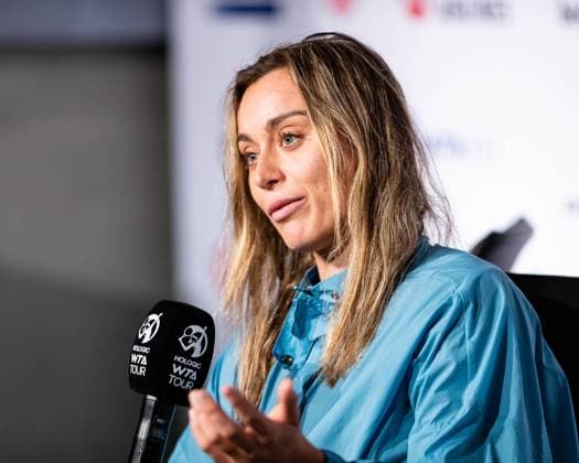 Paula Badosa ESP interview Porsche Tennis Grand Prix GP Stuttgart 2023, Billie Jean King Cup, Porsche Arena, 18 04 2023 Porsche Tennis Grand Prix GP Stuttgart 2023 Porsche Arena, 18 04 2023 Stuttgart, Germany Copyright: xEibner-Pressefoto RogerxBuerkex EP_EER