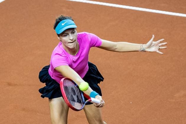 Match Tatjana Maria GER vs Yiena In Albon SUI in picture Tatjana Maria Porsche Tennis Grand Prix GP Stuttgart 2023, Billie Jean King Cup, Porsche Arena, 18 04 2023 Porsche Tennis Grand Prix GP Stuttgart 2023 Porsche Arena, 18 04 2023 Stuttgart, Germany Copyright: xEibner-Pressefoto RogerxBuerkex EP_EER