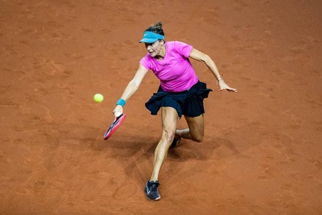 Match Tatjana Maria GER vs Yiena In Albon SUI in picture Tatjana Maria Porsche Tennis Grand Prix GP Stuttgart 2023, Billie Jean King Cup, Porsche Arena, 18 04 2023 Porsche Tennis Grand Prix GP Stuttgart 2023 Porsche Arena, 18 04 2023 Stuttgart, Germany Copyright: xEibner-Pressefoto RogerxBuerkex EP_EER