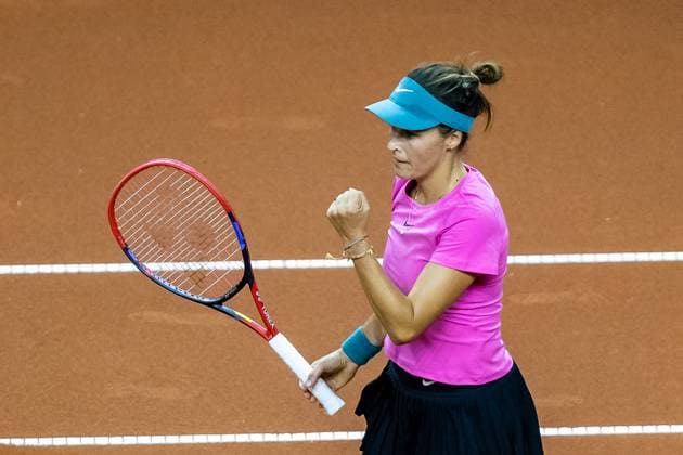 Match Tatjana Maria GER vs Yiena In Albon SUI in picture Tatjana Maria Porsche Tennis Grand Prix GP Stuttgart 2023, Billie Jean King Cup, Porsche Arena, 18 04 2023 Porsche Tennis Grand Prix GP Stuttgart 2023 Porsche Arena, 18 04 2023 Stuttgart, Germany Copyright: xEibner-Pressefoto RogerxBuerkex EP_EER