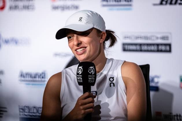 Iga Swiatek interview World Ranking 1 Porsche Tennis Grand Prix GP Stuttgart 2023, Billie Jean King Cup, Porsche Arena, 18 04 2023 Porsche Tennis Grand Prix GP Stuttgart 2023 Porsche Arena, 18 04 2023 Stuttgart, Germany Copyright: xEibner-Pressefoto RogerxBuerkex EP_EER
