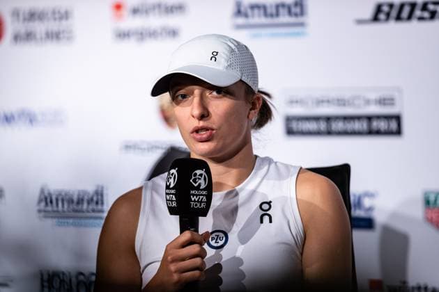 Iga Swiatek interview World Ranking 1 Porsche Tennis Grand Prix GP Stuttgart 2023, Billie Jean King Cup, Porsche Arena, 18 04 2023 Porsche Tennis Grand Prix GP Stuttgart 2023 Porsche Arena, 18 04 2023 Stuttgart, Germany Copyright: xEibner-Pressefoto RogerxBuerkex EP_EER