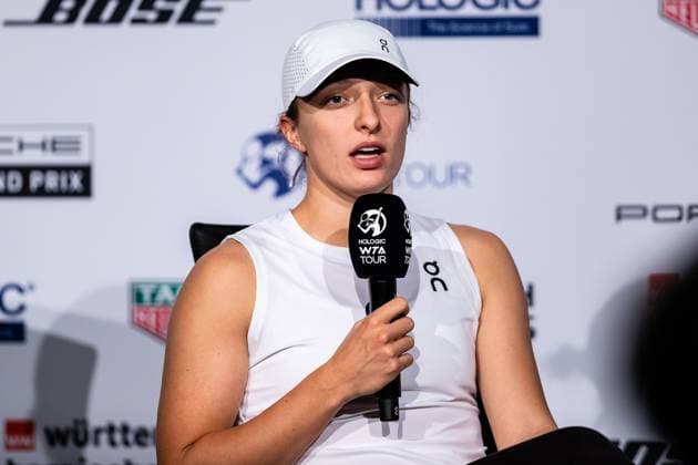 Iga Swiatek interview World Ranking 1 Porsche Tennis Grand Prix GP Stuttgart 2023, Billie Jean King Cup, Porsche Arena, 18 04 2023 Porsche Tennis Grand Prix GP Stuttgart 2023 Porsche Arena, 18 04 2023 Stuttgart, Germany Copyright: xEibner-Pressefoto RogerxBuerkex EP_EER