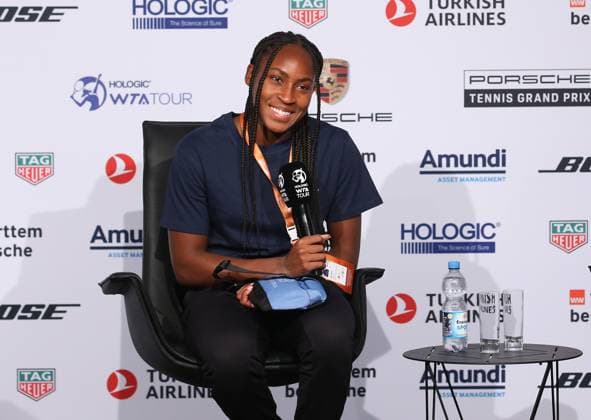 19 04 2023, Germany, Stuttgart, Porsche Tennis Grand Prix 2023, Coco Gauff USA j