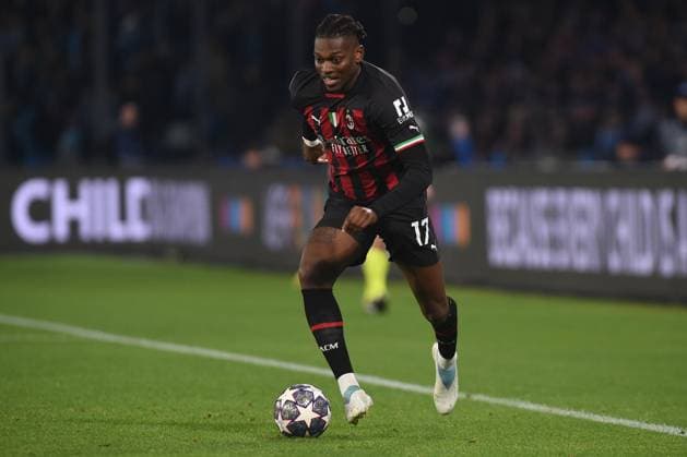 Rafael Leao of AC Milan during the Uefa Champions League match between SSC Napoli and AC Milan at Stadio Diego Armando Maradona Naples Italy on 18 April 2023. Naples Stadio Diego Armando Maradona Naples Italy Copyright: xFrancoxRomanox SP24-618-071