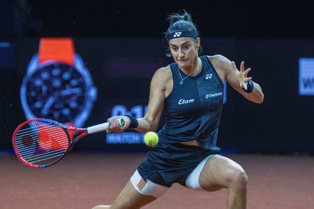 Caroline Garcia FRA Germany, Stuttgart, 20 04 2023, Tennis, Porsche Tennis Grand Prix, 2023, 2 Round, Tatjana Marie GER Caroline Garcia FRA , Porsche Arena Foto A2 Bildagentur Peter Hartenfelser