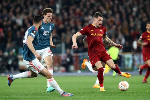 Rome, Italy 20.04.2023: Andrea Belotti of Roma in action during the Uefa Europa League 2023 football match, quarter finals, AS Roma vs Feyenoord at Olympic stadium in Rome, Italy.  Copyright: xmarcoxiacobuccix xipa-agency.netx xmarcoxiacobuccix 0 IPA_IPA37433975