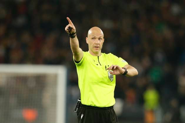 Europa League football match AS Roma vs Feyenoord English referee Anthony Taylor gesticulate during the UEFA Europa League quarter-finals round return match between AS Roma vs Feyenoord at the Olimpico Stadium in Rome, on April 20, 2023. EL_Roma_Feyenoord_0131 Copyright: xAntonioxBalascox