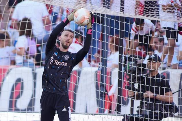 April 20, 2023, SEVILLA, SEVILLA, SPAIN: David de Gea of Manchester United, ManU warms up during the UEFA Europa League, quarter final second leg, match between Sevilla FC and Manchester United at Estadio Ramon Sanchez Pizjuan on April 20, 2023 in Sevilla, Spain. SEVILLA SPAIN - ZUMAa181 20230420_zaa_a181_027 Copyright: xJoaquinxCorcherox
