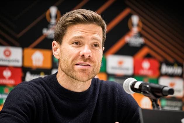 UEFA Europa League Quarterfinal Royale Union Saint Gilloise Bayer 04 Leverkusen Xabi Alonso coach Bayer 04 Leverkusen in the press conference UEFA Europa League Quarterfinal Royale Union Saint Gilloise Bayer 04 Leverkusen, Brussels, Anderlecht Stadium Copyright: xBEAUTIFULxSPORTS Wunderlx