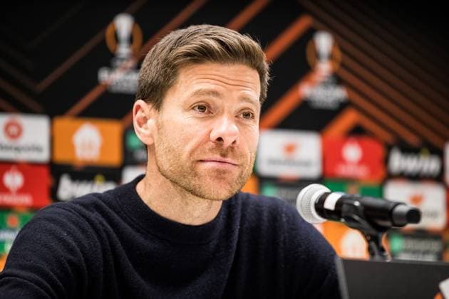 UEFA Europa League Quarterfinal Royale Union Saint Gilloise Bayer 04 Leverkusen Xabi Alonso coach Bayer 04 Leverkusen in the press conference UEFA Europa League Quarterfinal Royale Union Saint Gilloise Bayer 04 Leverkusen, Brussels, Anderlecht Stadium Copyright: xBEAUTIFULxSPORTS Wunderlx
