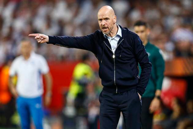 ESP: Sevilla FC Manchester United, ManU UEFA Europa League Manchester United head coach Ten Hag during the UEFA Europa League match, quarter finals, second leg, between Sevilla FC v Manchester United played at Ramon Sanchez Pizjuan Stadium on April 20, 2023 in Sevilla, Spain. kpng Copyright: xAntonioxPozox xPRESSINx PS_230420_030