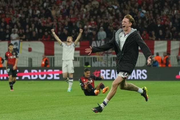 Fußball, ECL, OGC Nizza - FC Basel Joie - Wouter Burger (FC Bale) FOOTBALL : OGC Nice vs FC Bale - Quart de finale retour de Ligue Europa ConfÃ rence - Nice - 20 04 2023 NorbertScanella Panoramic 