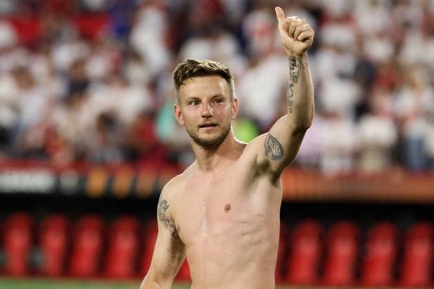 football Europa League match - Sevilla FC vs Manchester United, ManU Ivan Rakitic ( 10 - Sevilla FC) during Sevilla FC vs Manchester United, football Europa League match in Sevilla, Spain, April 20 2023 Sevilla Ramon Sanchez Pizjuan stadium Spain Copyright: xNicolaxMastronardix xLiveMediax LPS_907400