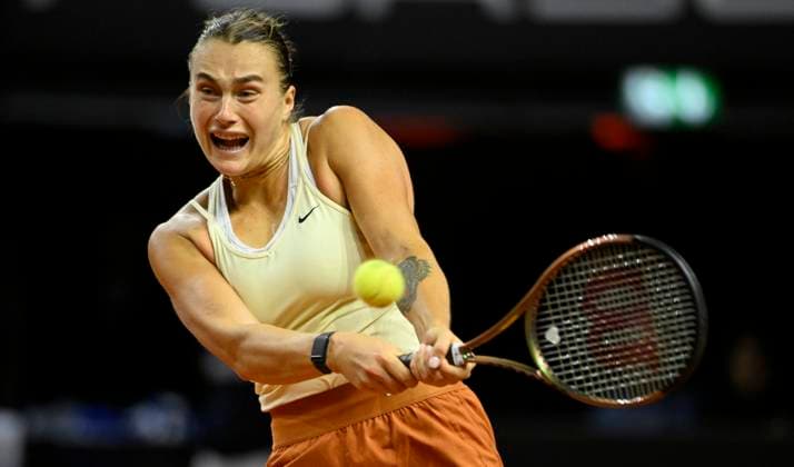 Aryna Sabalenka BLR Action Tennis Women Porsche Cup Porsche Tennis Grand Prix GP Stuttgart 2023 Quarterfinals Porsche Arena 21 04 2022 DFL REGULATIONS PROHIBIT ANY USE OF PHOTOGRAPHS AS IMAGE SEQUENCES AND OR QUASI VIDEO Porsche Tennis Grand Prix GP Stuttgart 2023