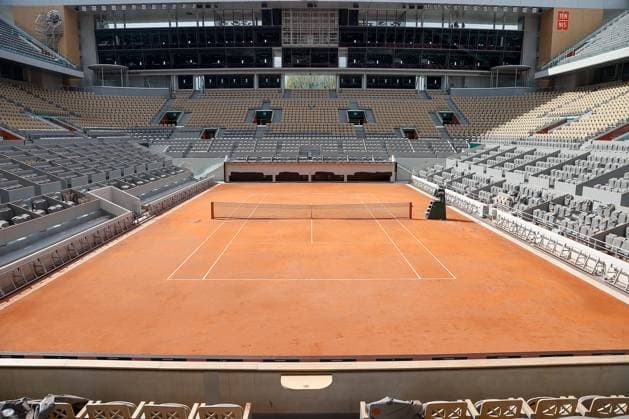 Paris 21 04 2022, tennis, press conference French Open 2023 Roland Garros , FRA, Paris, Roland Garros image v li symbol photo, symbol image center court , Roland Garros 2023, Court Philippe Chatrier Copyright: HMBxMedia AntonioxBorga