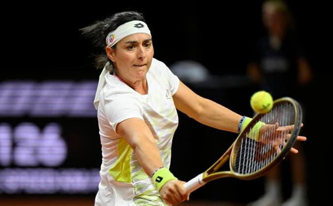 Ons Jabeur TUN Action Tennis Women Porsche Cup Porsche Tennis Grand Prix GP Stuttgart 2023 Quarterfinals Porsche Arena 21 04 2022 DFL REGULATIONS PROHIBIT ANY USE OF PHOTOGRAPHS AS IMAGE SEQUENCES AND OR QUASI VIDEO Porsche Tennis Grand Prix GP Stuttgart 2023
