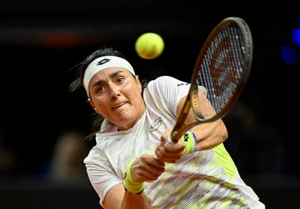 Ons Jabeur TUN Action Tennis Women Porsche Cup Porsche Tennis Grand Prix GP Stuttgart 2023 Quarterfinals Porsche Arena 21 04 2022 DFL REGULATIONS PROHIBIT ANY USE OF PHOTOGRAPHS AS IMAGE SEQUENCES AND OR QUASI VIDEO Porsche Tennis Grand Prix GP Stuttgart 2023