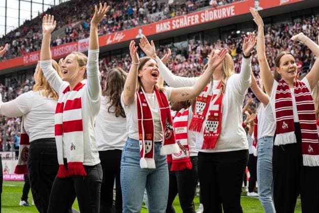 GER, 1 FFBL, 1 FC Koeln vs Eintracht Frankfurt 23 04 2023, RheinEnergieSTADION, Koeln, GER, 1 FFBL, 1 FC Koeln vs Eintracht Frankfurt in picture shows half-time show of the Veedel Perlen nordphotoxGmbHx xChristianxSchulze nph000300