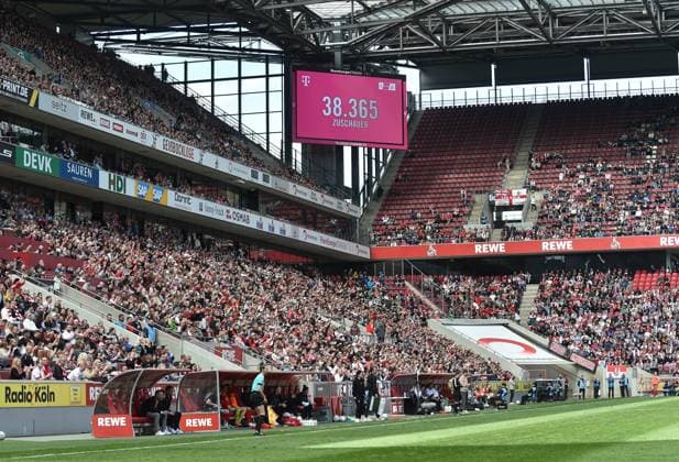 23 04 2023, Cologne, Germany, Rhein Energie Stadium, 1 FC Koeln vs Eintracht Frankfurt Frauen Bundesliga, the official crowd photo Ralf Treese, Ralf Treese DFB DFL REGULATIONS PROHIBIT ANY USE OF PHOTOGRAPHS AS IMAGE SEQUENCES AND OR QUASI VIDEO Cologne Rhein Energie Stadium North Rhine Westphalia Germany  521_KOESGE20230423_030 Treese-521