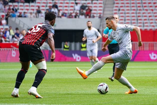 Elbasan Rashani (Clermont) FOOTBALL : OGC Nice vs Clermont Foot - Ligue 1 Uber Eats - Nice - 23 04 2023 NorbertScanella Panoramic 