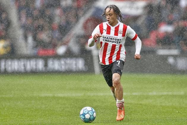 EINDHOVEN, 23-04-2023, Philips Stadion, Stadium of PSV. Dutch Eredivisie season 2022-2023. PSV - Ajax 3-0. PSV player Xavi Simons PSV - Ajax  x20670755x Copyright: