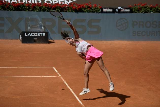 2023 Mutua Madrid Open Leyre Romero Gormaz of Spain in action against Viktoriya Tomova of Bulgaria during qualifying at the Mutua Madrid Open 2023 tennis tournament on April 24, 2023 at Caja Magica stadium in Madrid, Spain. madrid Spain  Copyright: xJuanxCarlosxLucasx originalFilename:lucas-notitle230424_npdAO.jpg