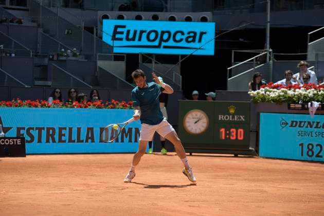 RECORD DATE NOT STATED 2023 Mutua Madrid Open Pedro Martinez of Spain in action against Arthur Cazaux of France during qualifying at the Mutua Madrid Open 2023 tennis tournament on April 24, 2023 at Caja Magica stadium in Madrid, Spain. madrid Spain  Copyright: xJuanxCarlosxLucasx originalFilename:lucas-notitle230424_npOfJ.jpg